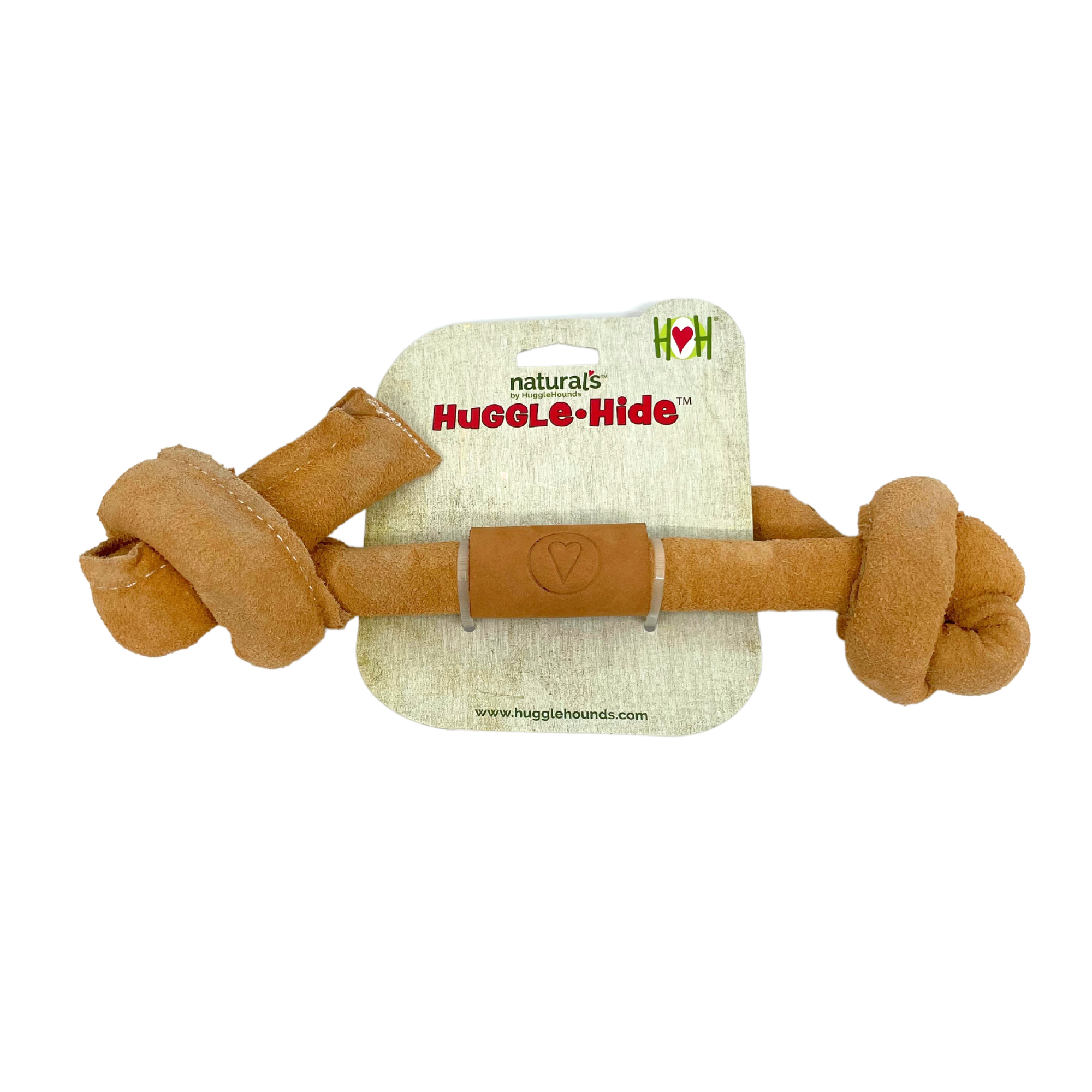Huggle-Hide® Natural Leather Bone Dog Toy, 3 Pack